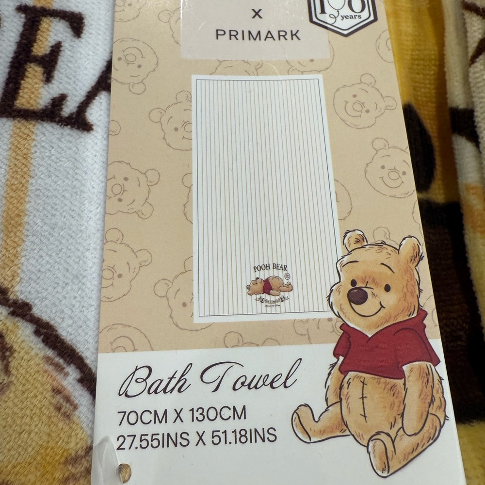 Primark Winnie the Pooh Towel in Yellow, Red and White